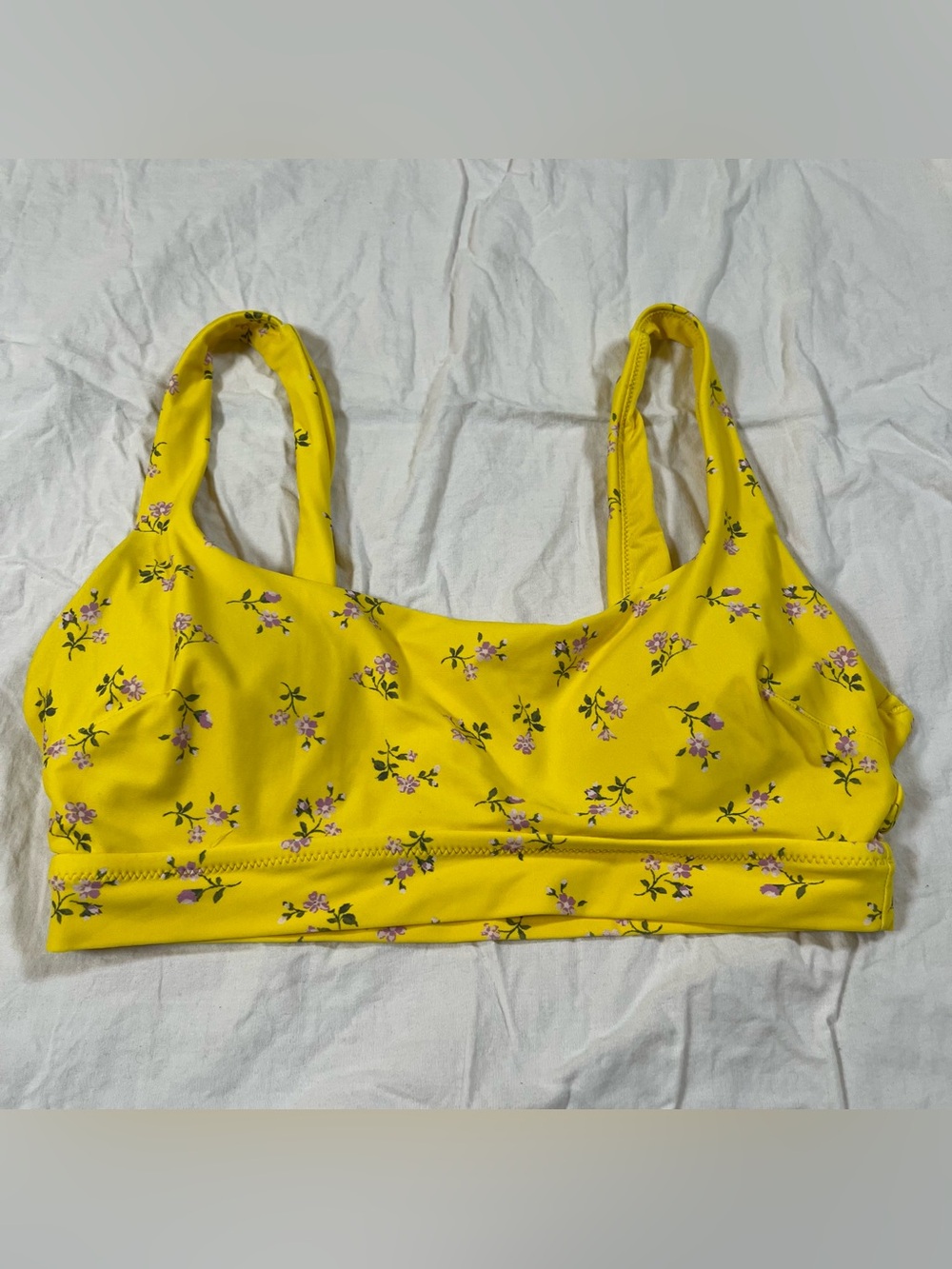 Aerie women’s‎ yellow floral swim top Size M padded
